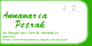 annamaria petrak business card