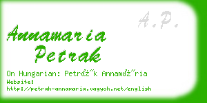 annamaria petrak business card